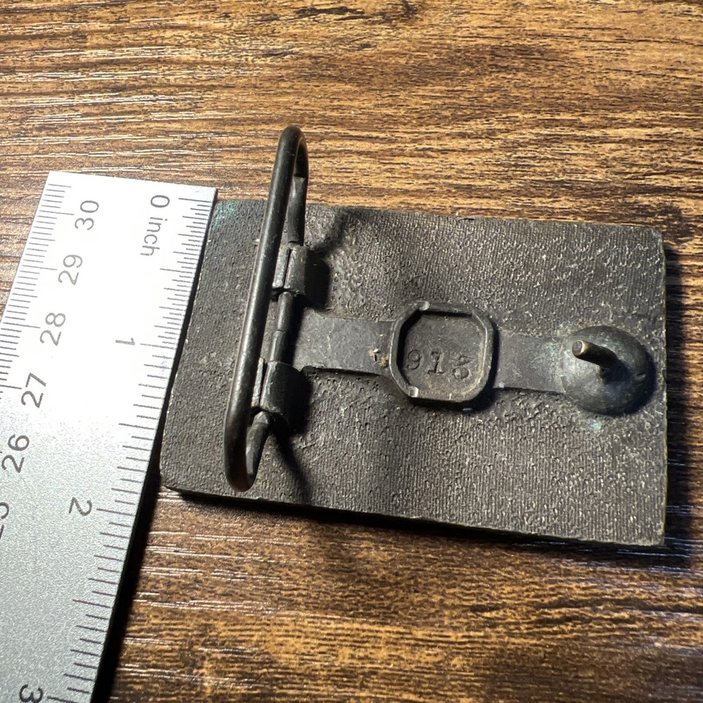 Vintage 1970s Super Van Solid Brass Belt Buckle 913 Rectangular 4x4 SUV Theme - Picture 4 of 7